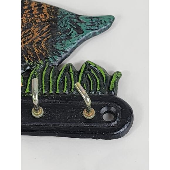 Retro Cast Iron Key Holder Ducking Duck 80's Wall Key Hook 5 1/2" Vintage - Picture 6 of 11